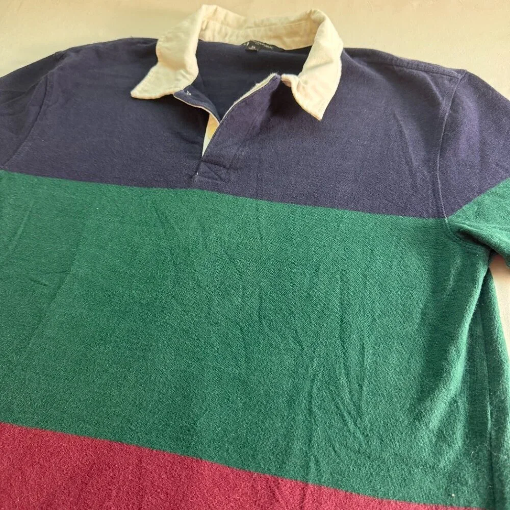 Banana Republic Rugby Shirt Men’s Medium Striped Colorblock Preppy